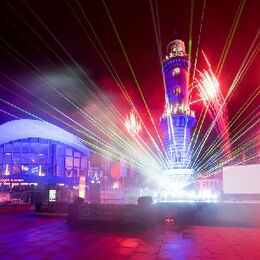 Warnemünder Turmleuchten am Neujahrstag